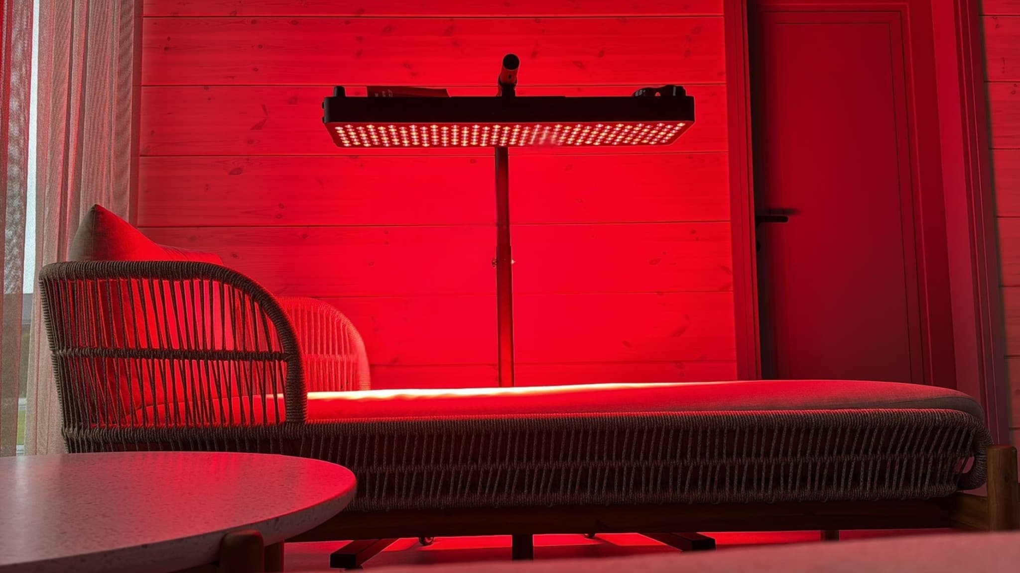 Red light therapy room